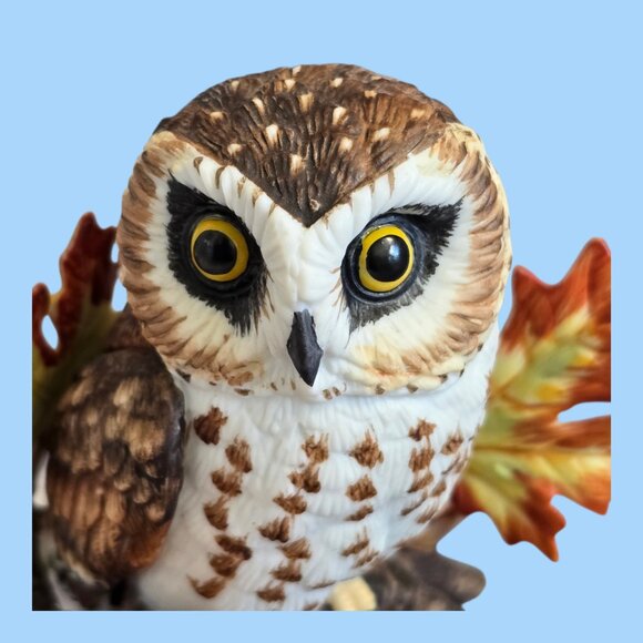 Vintage Lenox Saw Whet Owl on Maple Branch Hand Crafted Porcelain - Picture 2 of 9